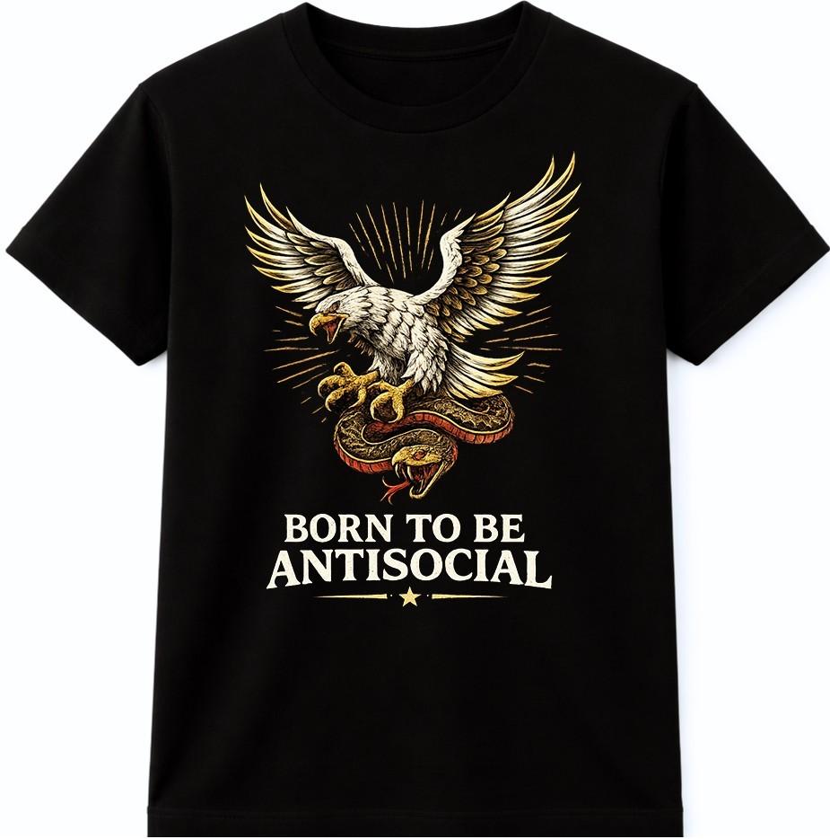 Eagle Snake T Shirt Tattoo Biker Graphic Tee Vintage Rider Streetwear Men L
