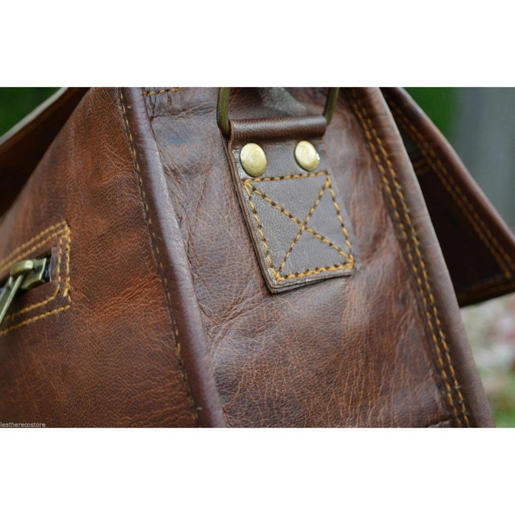 Bag Leather Laptop Messenger Vintage Men's Briefcase Genuine Shoulder