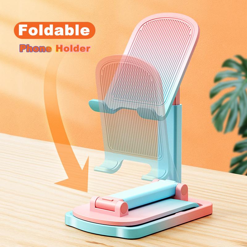VAORLO Gradient Color Phone Holder Portable Foldable Phone Bracket For Cellphone iPad Stable Desk Stand Adjustable Angle For Iphone 11 11pro