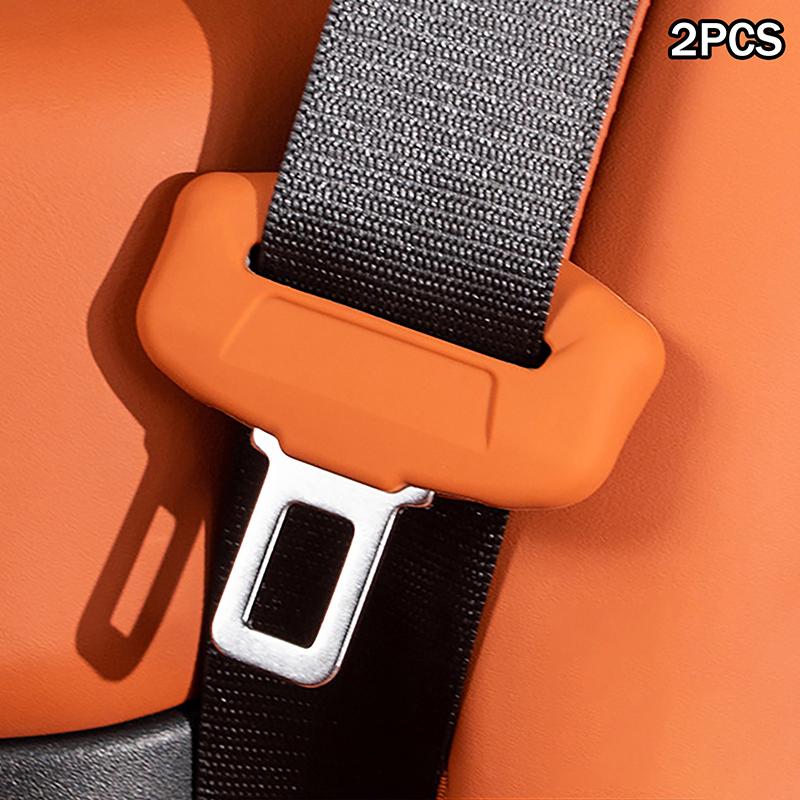 2Pcs Seat Belt Buckle Cover Anti-Scratch Rubber Car Seat Buckle Protector Clip Protection Cover Universal For SUV Sedan"