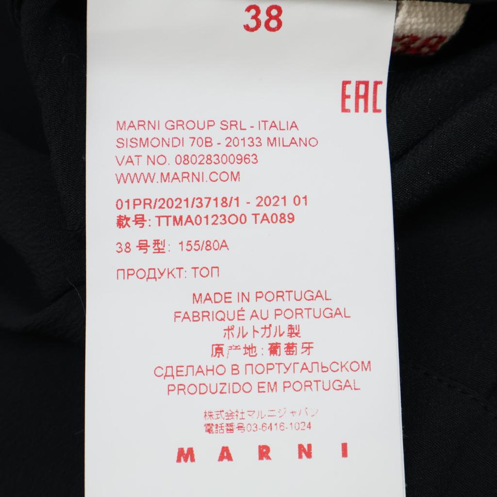 MARNI 21Stainless Steel TTMA0123O0TA089 Black Silk Sleeveless Blouse tops 38 blackUsed