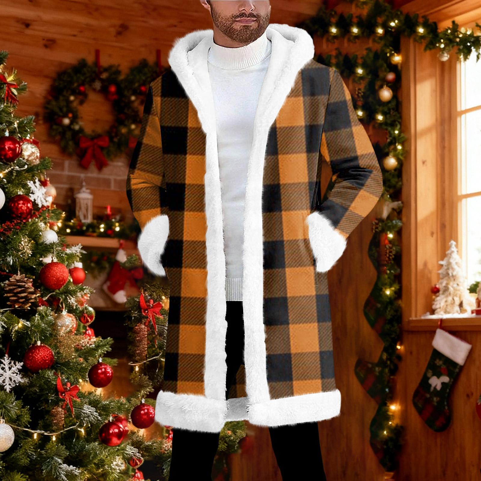 

Мужской кардиган с капюшоном, длинное пальто для сохранения тепла M