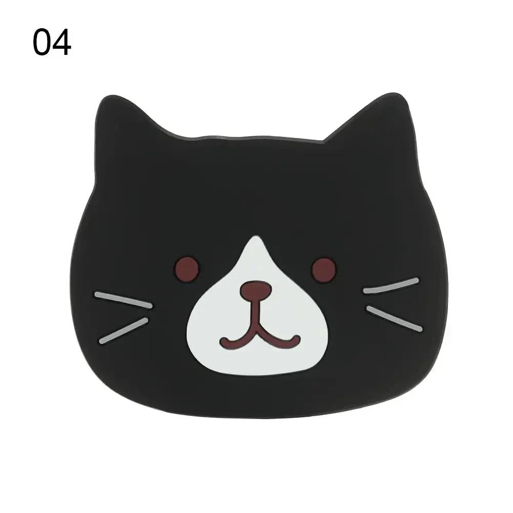 Cute Cat Cup Coasters Reusable Silicone Drink Coasters Non Slip Washable Heat Resistant Glass Cup Rubber Pad Mat Novelty