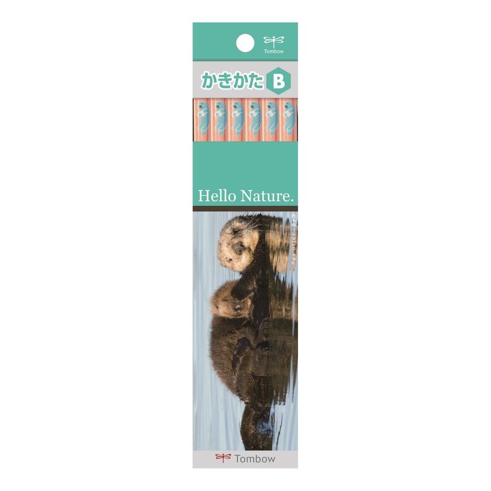 Tombow Hello Nature Writing B Otter 1 dozen Pencils, grade, design, (KB-KHNSOB) зелёный
