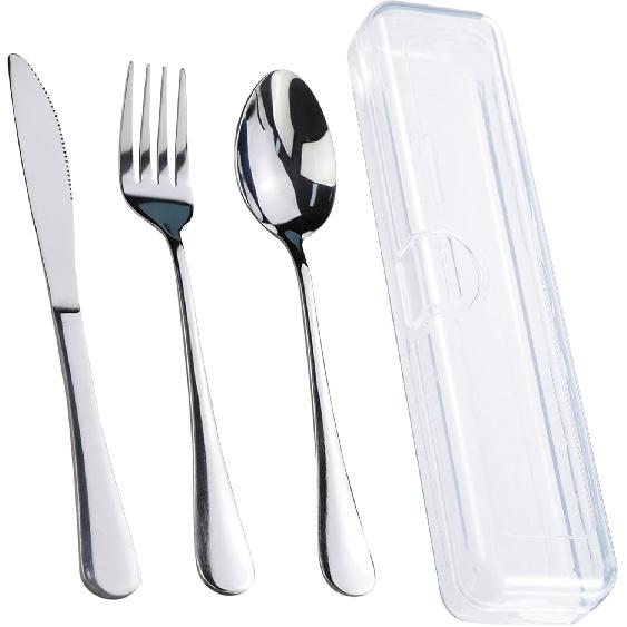 Travel Utensils With Case, Stainless Steel Reusable Portable Utensils Set With Case, Lengnoyp Travel Silverware Set