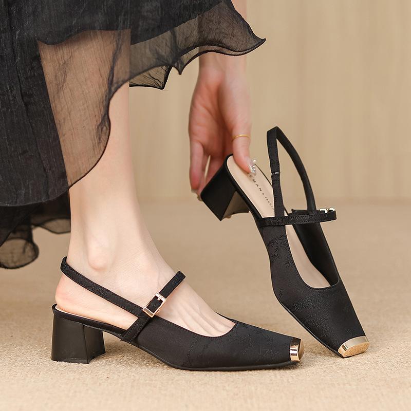 

Mary Jane shoes women s shoes spring and summer new shallow mouth square head soft sole thick heel single shoes 40 чорний