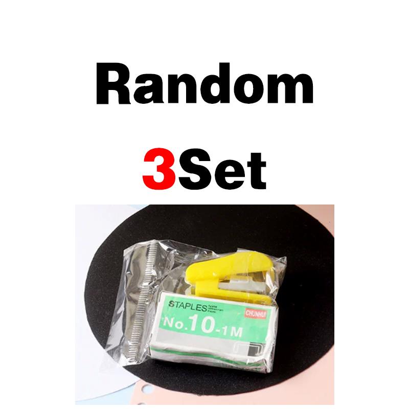 Mini Stapler Set for Office and School Manual Paper Book Binding with Random Color Staples Stationery for Binding