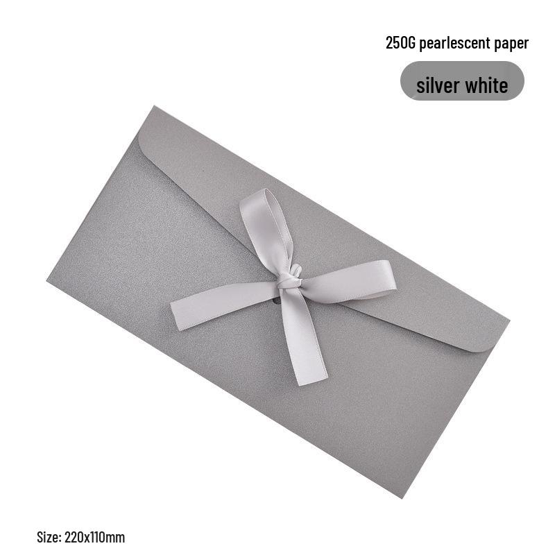 Ruban nacré Nœud Enveloppe Cadeau & Invitation avec Impression de Logo Personnalisé