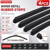 PINMOAP 4PCS Frameless Wiper Rubber Filling Strip 6mm Car Wiper Plug-In Replacement Strip 14"16"18"19"20"21"22"24"26"28"30"32"