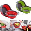 Foldable Kitchen Strainer, a Small Round Strainer with a Base and Handle, Suitable for Pasta, Fruits and Vegetables