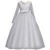 Girls' formal dress: long-sleeved lace puff-skirted princess dress for older children – perfect for emcees and performances