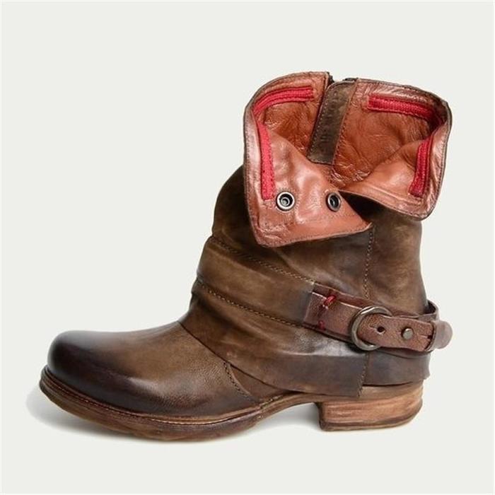 Estilo Vintage Mujer Mujer Cinturón Hebilla Botas Zapatos Martin de Tacón  Bajo comprar a buen precio — entrega gratuita, reseñas reales con fotos —  Joom