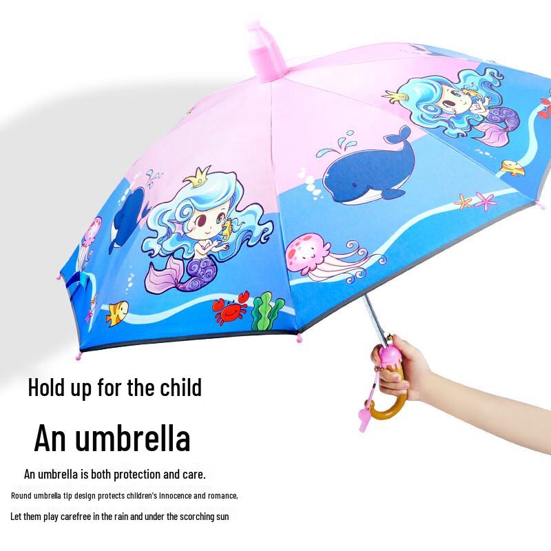 Children's Cartoon Semi-Automatic Stick Umbrella
