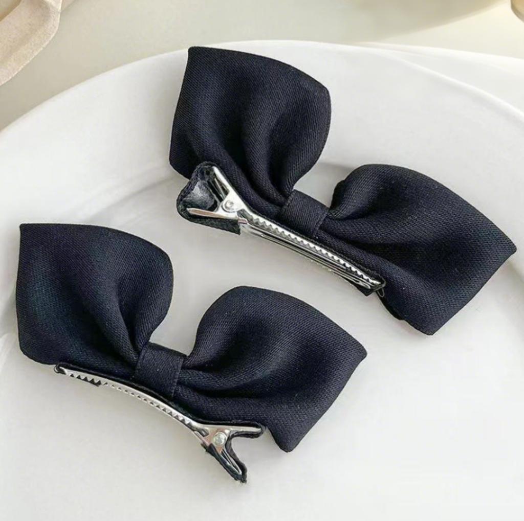 2pcs 3D Fabric Bowknot Hair Clips for Toddler Girls Princess Core Ruffled Side Clamps Non-Toxic Cute Kids Hair Accessories