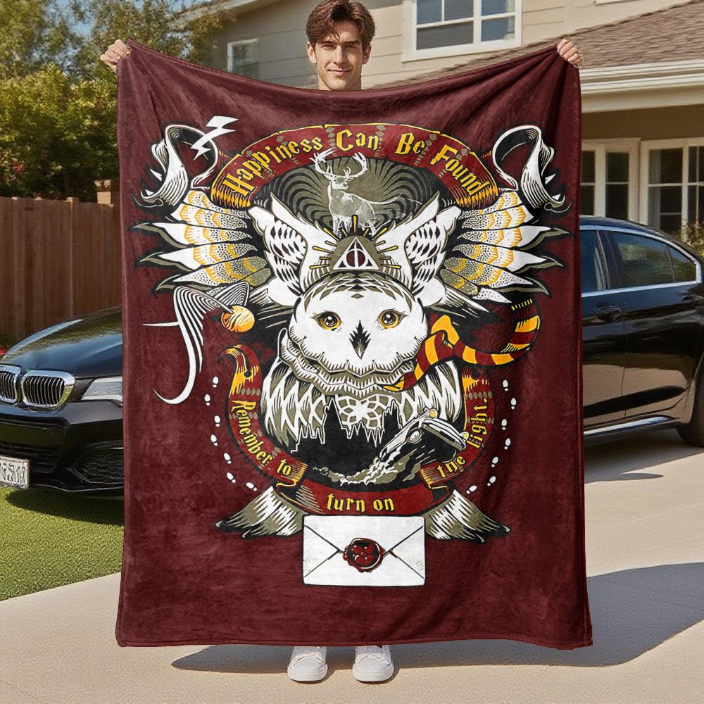 1pc Harry Potter owl Outdoor Flannel Throw Blanket All Season Soft Warmth,Home Decor 1031186
