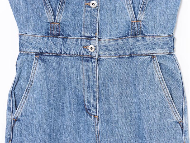 TAOP&ZA Women's Sleeveless Commuting Denim Jumpsuit