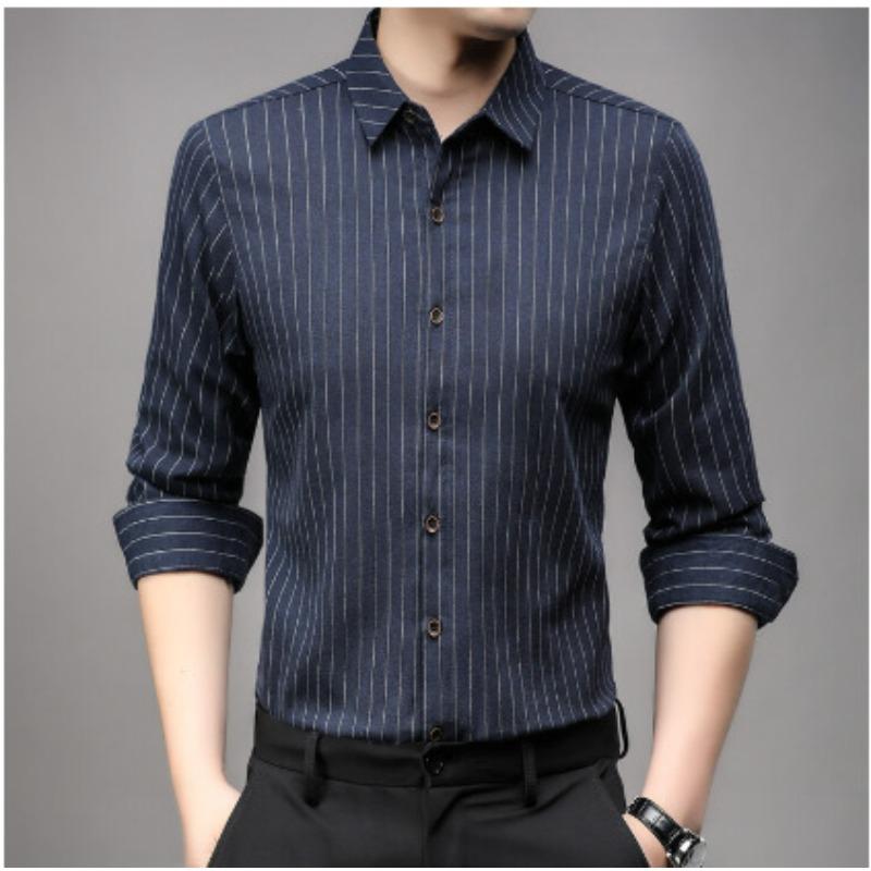 Ciepła Biała Kaczka Puchowa Koszula Męska Jesień i Zima Plus Aksamit Pogrubiona Koszula z Długim Rękawem dla Mężczyzn w Średnim Wieku Casualowa Kurtka Męska