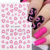 Nail Art Stickers Valentine's Day Pink Neon Light And Shadow Hollow Love Adhesive Nail Stickers