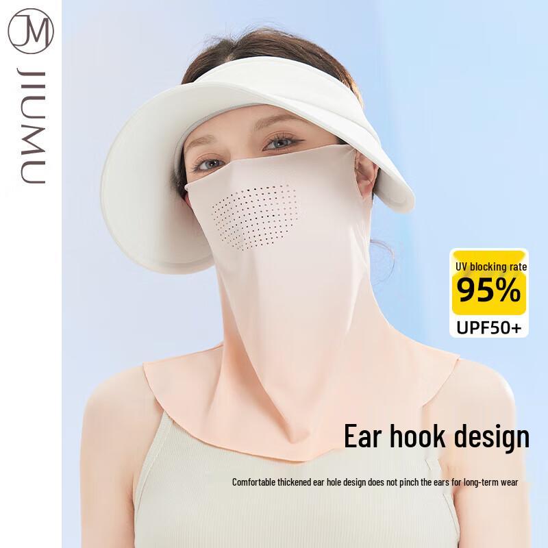 JIUMU Women's Ice Silk Sun Protection Neck Guard Face Mask MM075