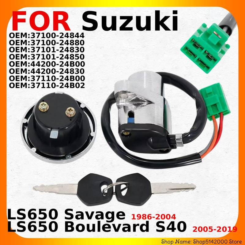 Fits for Suzuki LS650 Savage 1986-2004 Year / LS650 Boulevard S40 2005- Year Motorcycle Key Fuel Cap Kit Ignition Switch