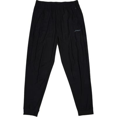 Li Ning Breathable Casual Versatile Straight Leg Comfortable Knitted Sports Pants Men Bottoms Black AKYU015-1