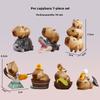 Conjunto de Figuras Colecionáveis de Capivara Com Material de PVC Para Decoração de Mesa e Presente
