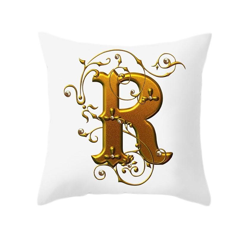 45x45cm Gold 26 English Letters Luxury Decorative Pillowcase Sofa Seat Cushion Cover Wedding Party Home Decor Hold Pillowcase