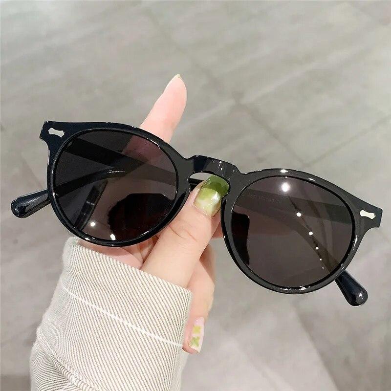 Klasyczne okrągłe spolaryzowane okulary przeciwsłoneczne damskie męskie soczewki herbaciane zewnętrzne okulary do jazdy w stylu vintage okulary przeciwsłoneczne unisex UV400