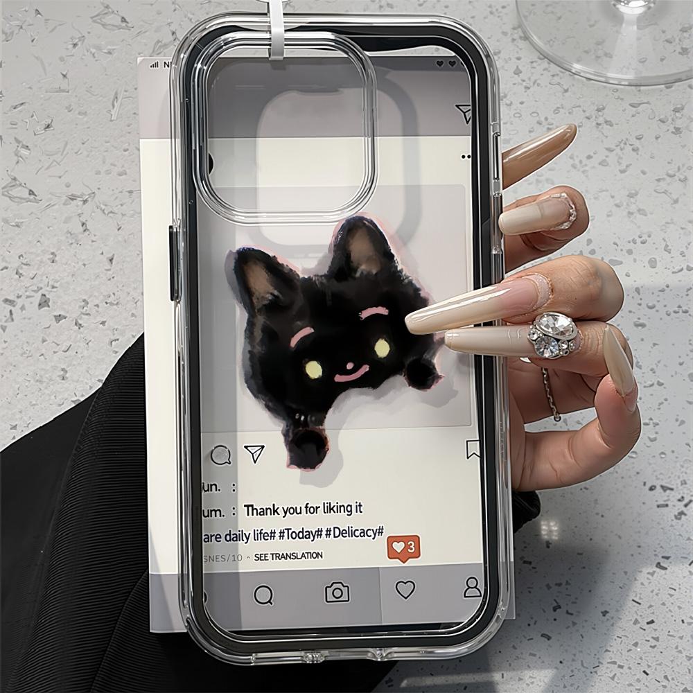 

Расписной чехол для телефона для iPhone 17 11 12 13 14 15 16 iPhone 17 12 13 14 15 16 Pro 17 12 13 14 15 16 Pro Max Высококачественный расписной милый чехол для телефона с животными iPhone 17 чёрный