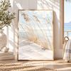 Beach Reeds Sand Dunes Ocean Painting Calligraphy Canvas Prints Set of 3 Wall Art for Living Room Decor Vintage Fashion Decals
