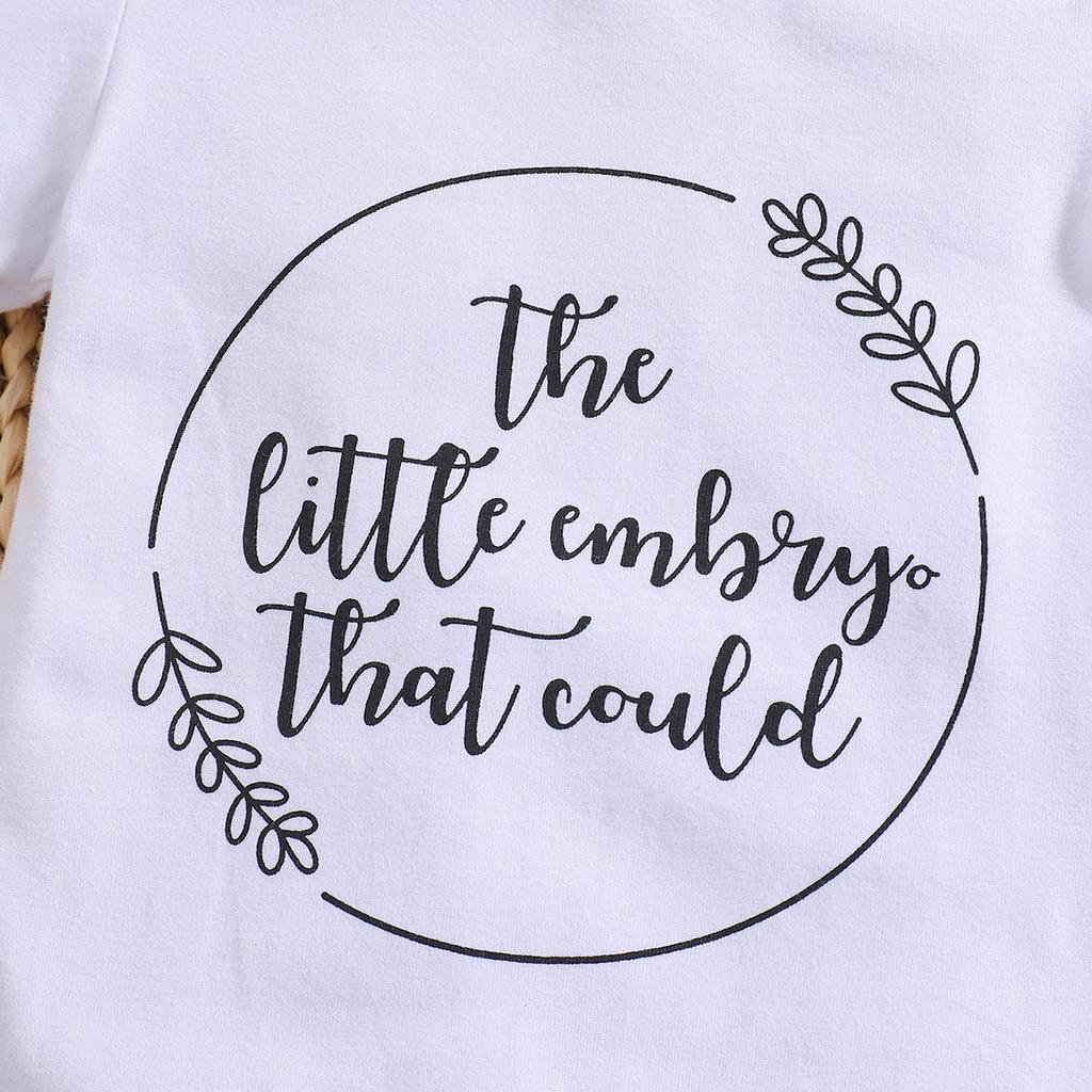 1-18 Monate Neugeborenes Baby Baumwoll-Body "The Little Embry That Could" Druck Kurzarm Jumpsuit
