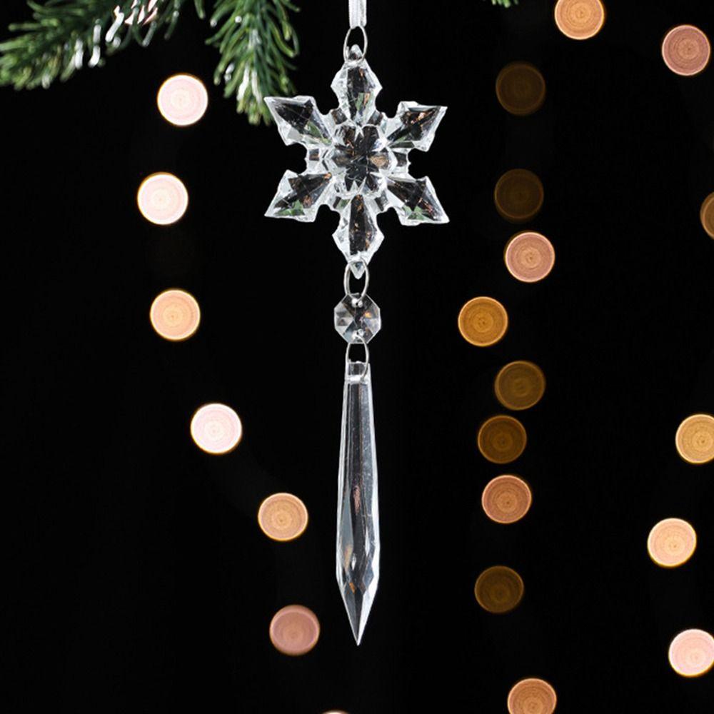 New Year Acrylic Snowflake and Icicle Crystal Decorations Pendant Christmas Tree Ornaments