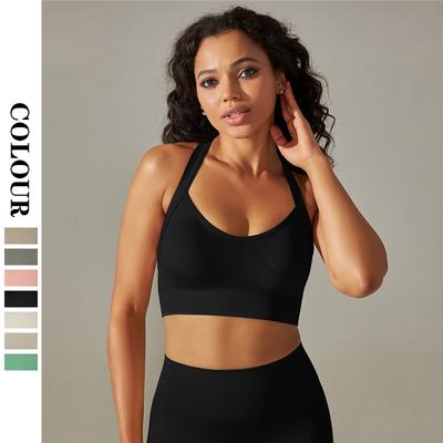 Women Sports Bra Sleeveless Yoga Running Vest Back Cross Workout Tank Top Gym Fitness Underwear