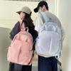 Schoolbag New Simple Letter Backpack Male and Female Student School Bag Large Capacity Commuter School Bag Nylon Lightweight Versatile Backpack