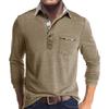 European American Men's Long-sleeved Lapel T-shirt Men's POLO Shirt Autumn Winter Bottoming Shirt Top