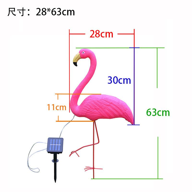 LED Solar Flamingo Stake Light Pathway Decorative Outdoor Lawn Yard Lamp
