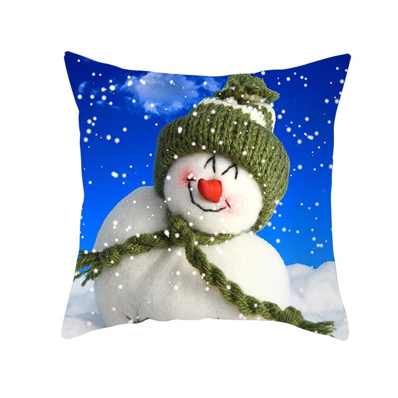 New Christmas Snowman Pillow Cover Festive Home Sofa Pillow Cover