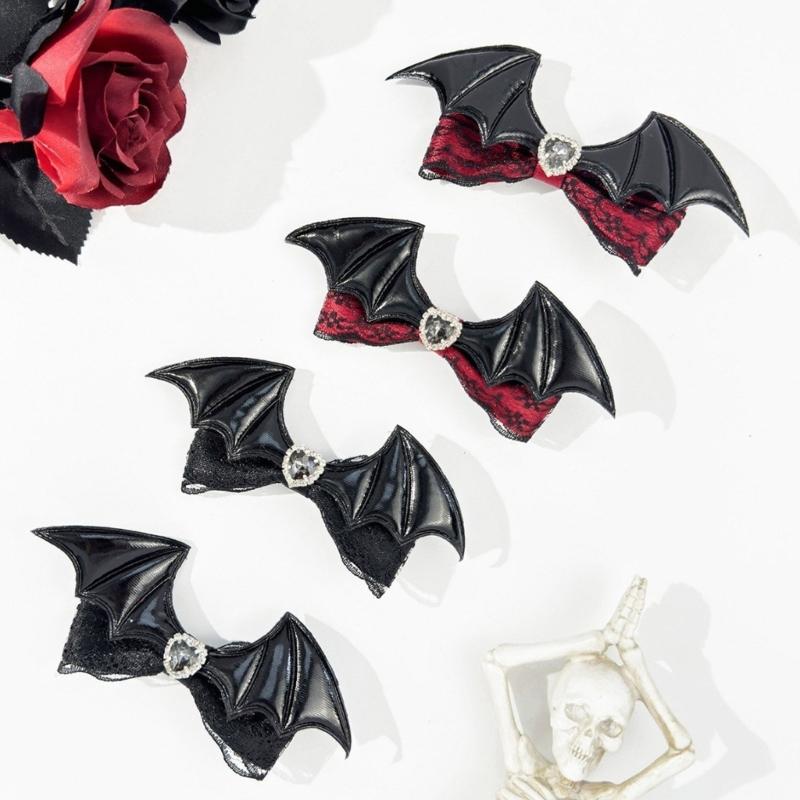 Gothic Devil Wing Hair Clip Side Clip Hairpins Women Hair Styling Accessories for Thin Hair 2000s Halloween Party Headwear