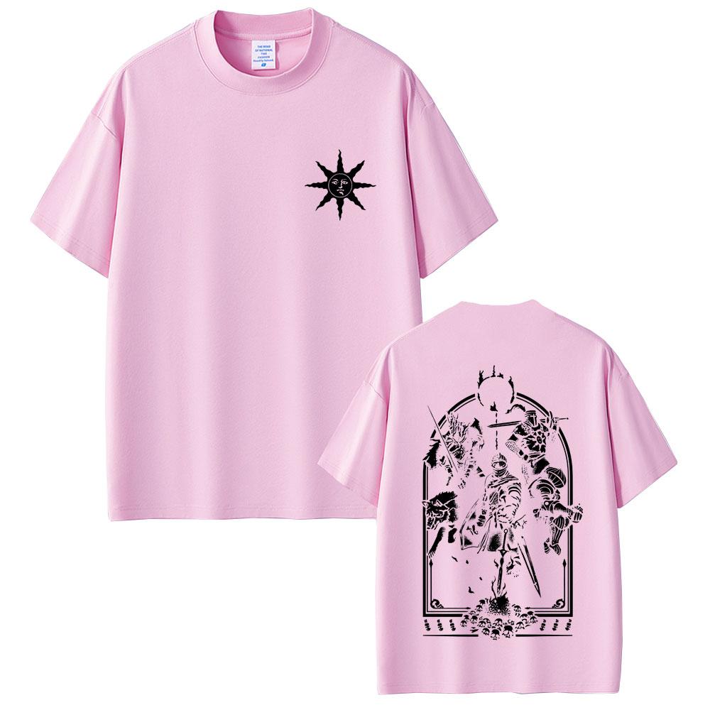 Game Dark Souls Praise The Sun Graphic Tshirt Unisex Women Vintage Gothic Rock Tshirts Unisexs Casual Cotton Short Sleeve T Shirts