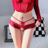 Womens Sexy Open Crotch Panties Lace Briefs Bowknot Thin Straps Hollow Out Exposed Butt Hot Erotic Lingerie T Back Micros Thongs