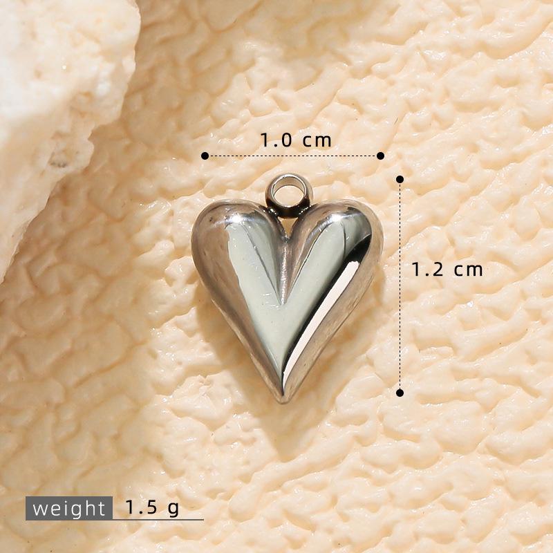 Doppelseitiger 3D-Herz-Halskettenanhänger, Edelstahl Pfirsichherz Schmuckzubehör