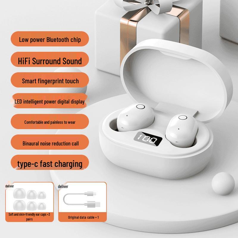 2024 New Mini Bluetooth Earphones with Long Battery Life, Noise Cancelling, and Cute Design