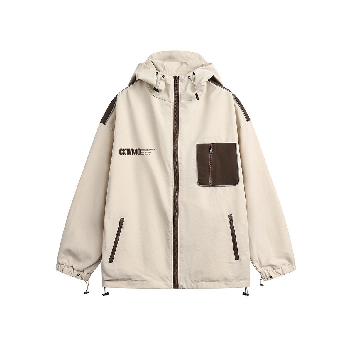 

Весенне-осенняя мужская модная рабочая куртка с принтом, подростковая повседневная уличная куртка с капюшоном, свободный топ для мужчин 2XL