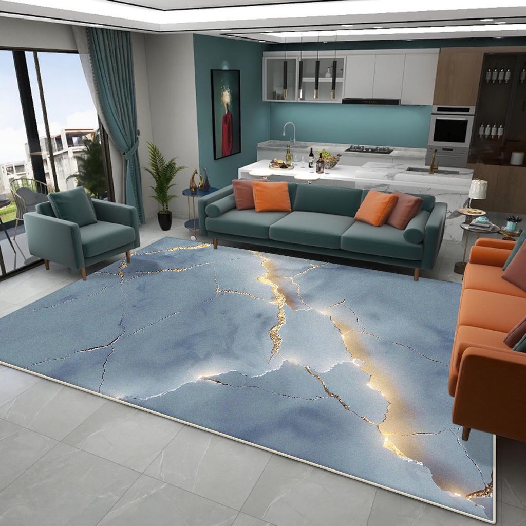Modern Luxury Large Living Room Carpets Marble Decoration Home Washable Antiskid Rug Easy Clean Plush Bedroom Floor Mat Lounge