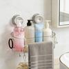 No-Drill Shower Caddy Removable Suction Cup Storage Shelf with Hooks Wall Mounted Clear Storage Box Bathroom Organizer for Shower Toiletries