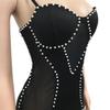 X5047 European-American Fashion Spaghetti Strap Mesh Bodycon Dress
