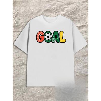 Evropská velikost Fotbalová branka Trička t shirt Pánské Bavlna dárky letní top bílá Vysoce kvalitní oblečení, perfektní pro každý den