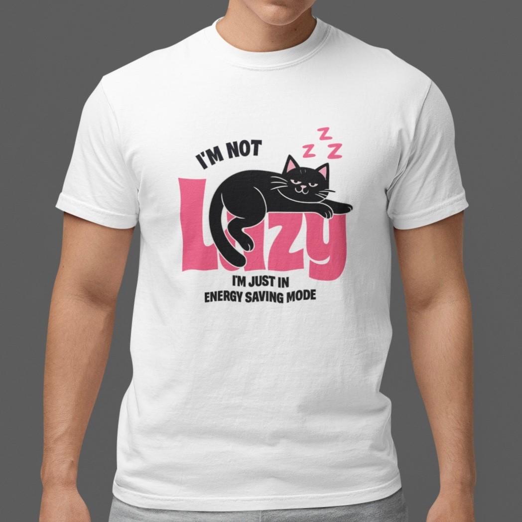 Im Not Lazy Cat T Shirt Funny Energy Saving Mode Graphic Cute Cat Lover Tee S разноцветный
