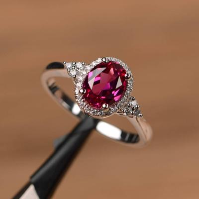 Anello da dito ovale con zirconi cubici da donna, regalo di gioielli di fidanzamento per matrimoni