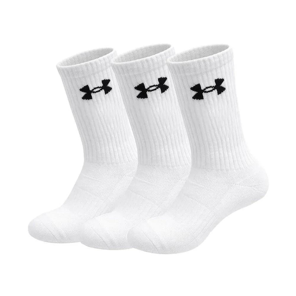 Under Armour UA Performance 3-Pack Mid-Calf Sports Gym Running Socks White 6009685-100 6009685-100